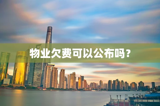 物业欠费可以公布吗？