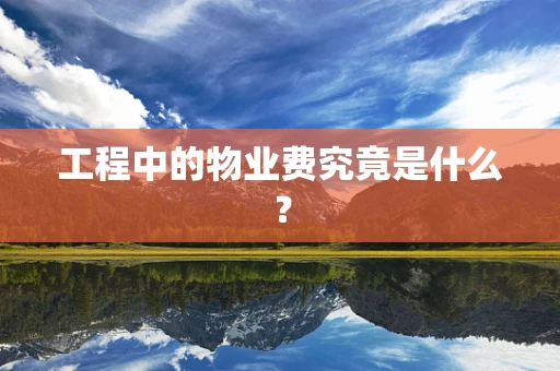 工程中的物业费究竟是什么？
