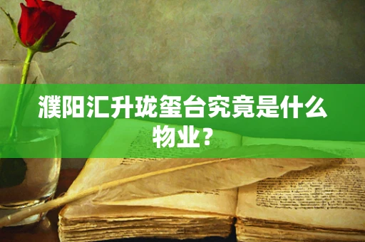 濮阳汇升珑玺台究竟是什么物业？