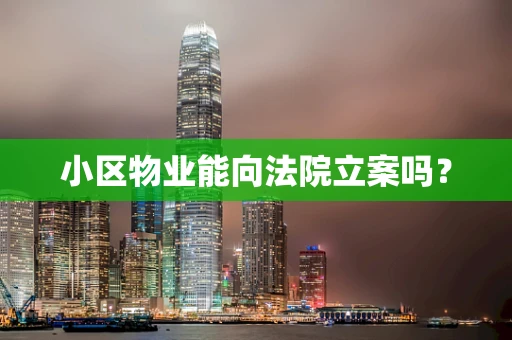 小区物业能向法院立案吗？