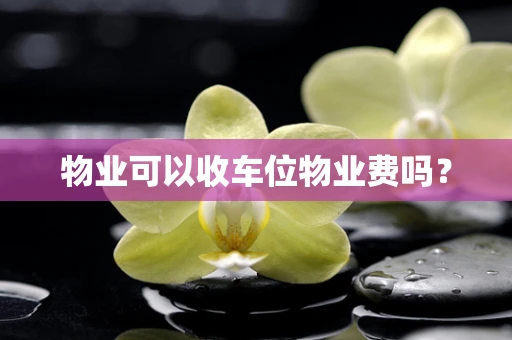 物业可以收车位物业费吗？