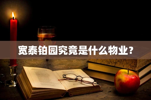 宽泰铂园究竟是什么物业？