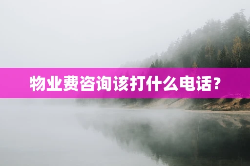 物业费咨询该打什么电话？