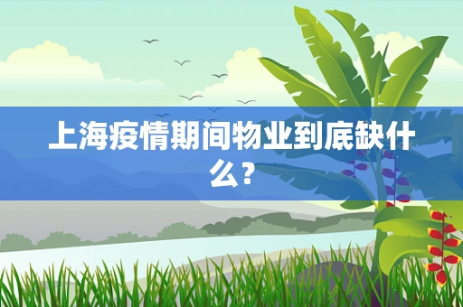 上海疫情期间物业到底缺什么？