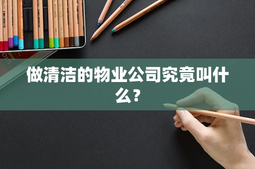 做清洁的物业公司究竟叫什么？
