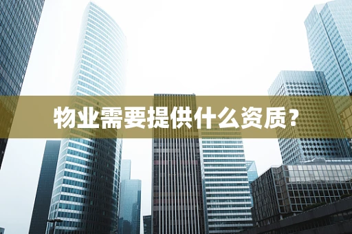 物业需要提供什么资质？