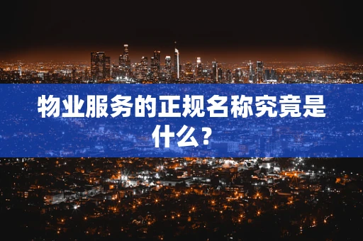 物业服务的正规名称究竟是什么？