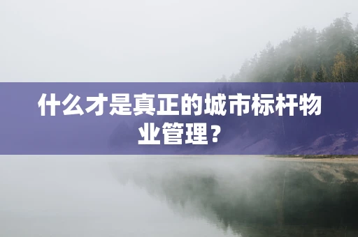 什么才是真正的城市标杆物业管理？