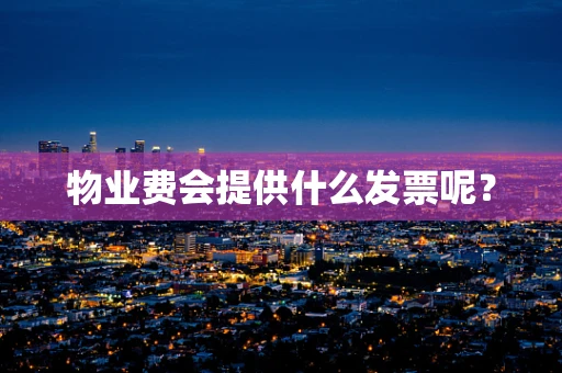 物业费会提供什么发票呢？