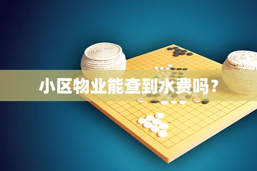 小区物业能查到水费吗？