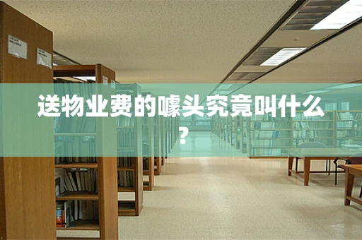 送物业费的噱头究竟叫什么？