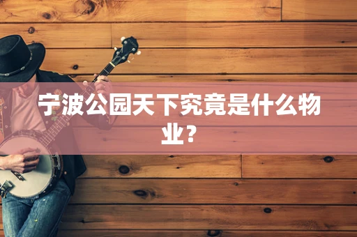 宁波公园天下究竟是什么物业？