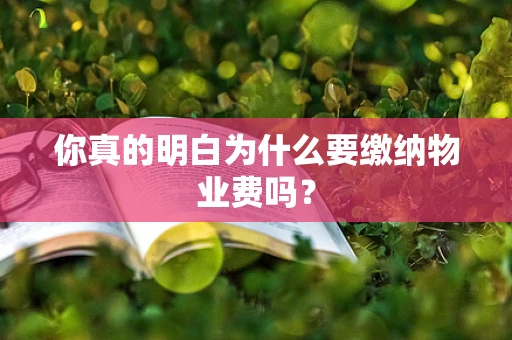 你真的明白为什么要缴纳物业费吗？