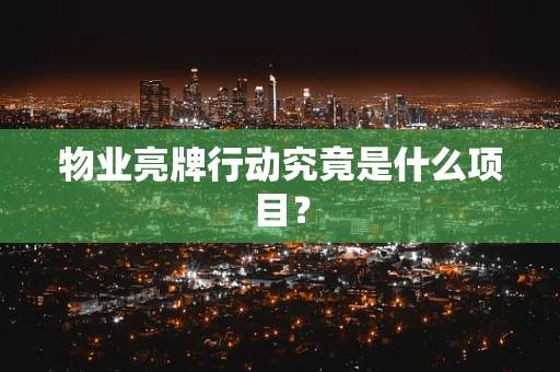物业亮牌行动究竟是什么项目？