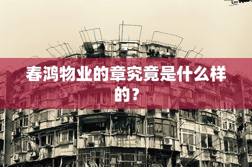 春鸿物业的章究竟是什么样的？