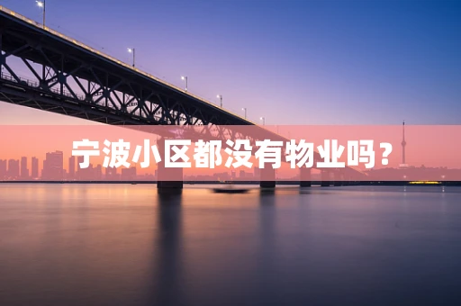 宁波小区都没有物业吗？