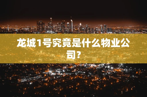 龙城1号究竟是什么物业公司？