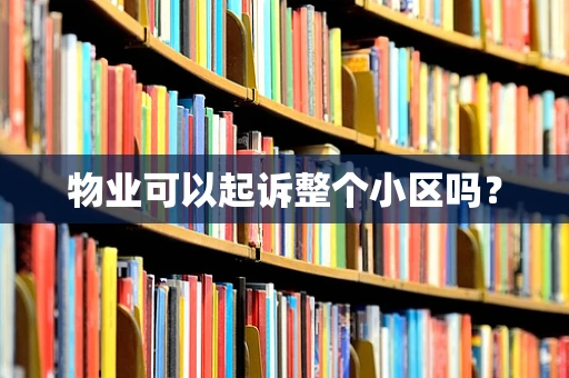 物业可以起诉整个小区吗？