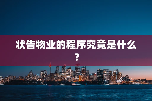 状告物业的程序究竟是什么？