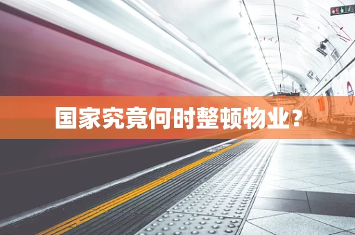 国家究竟何时整顿物业？