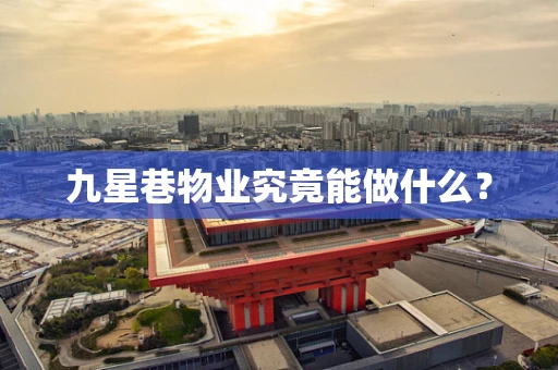 九星巷物业究竟能做什么？