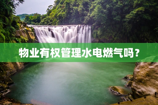 物业有权管理水电燃气吗？