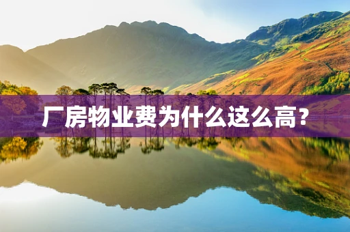 厂房物业费为什么这么高？