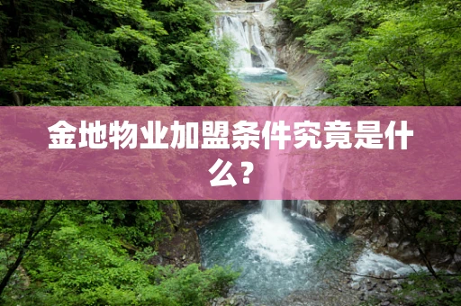 金地物业加盟条件究竟是什么？