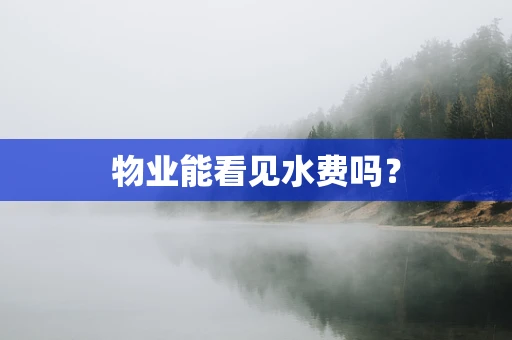 物业能看见水费吗？