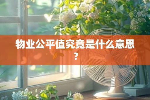 物业公平值究竟是什么意思？