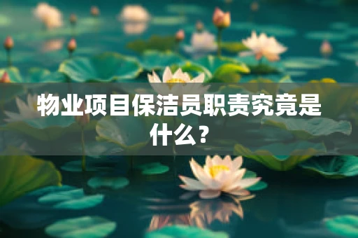 物业项目保洁员职责究竟是什么？