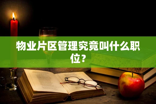 物业片区管理究竟叫什么职位？