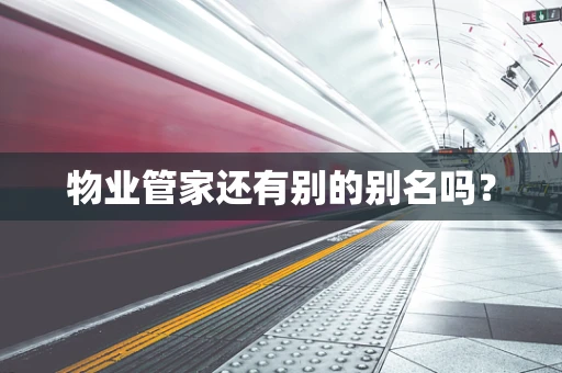 物业管家还有别的别名吗？